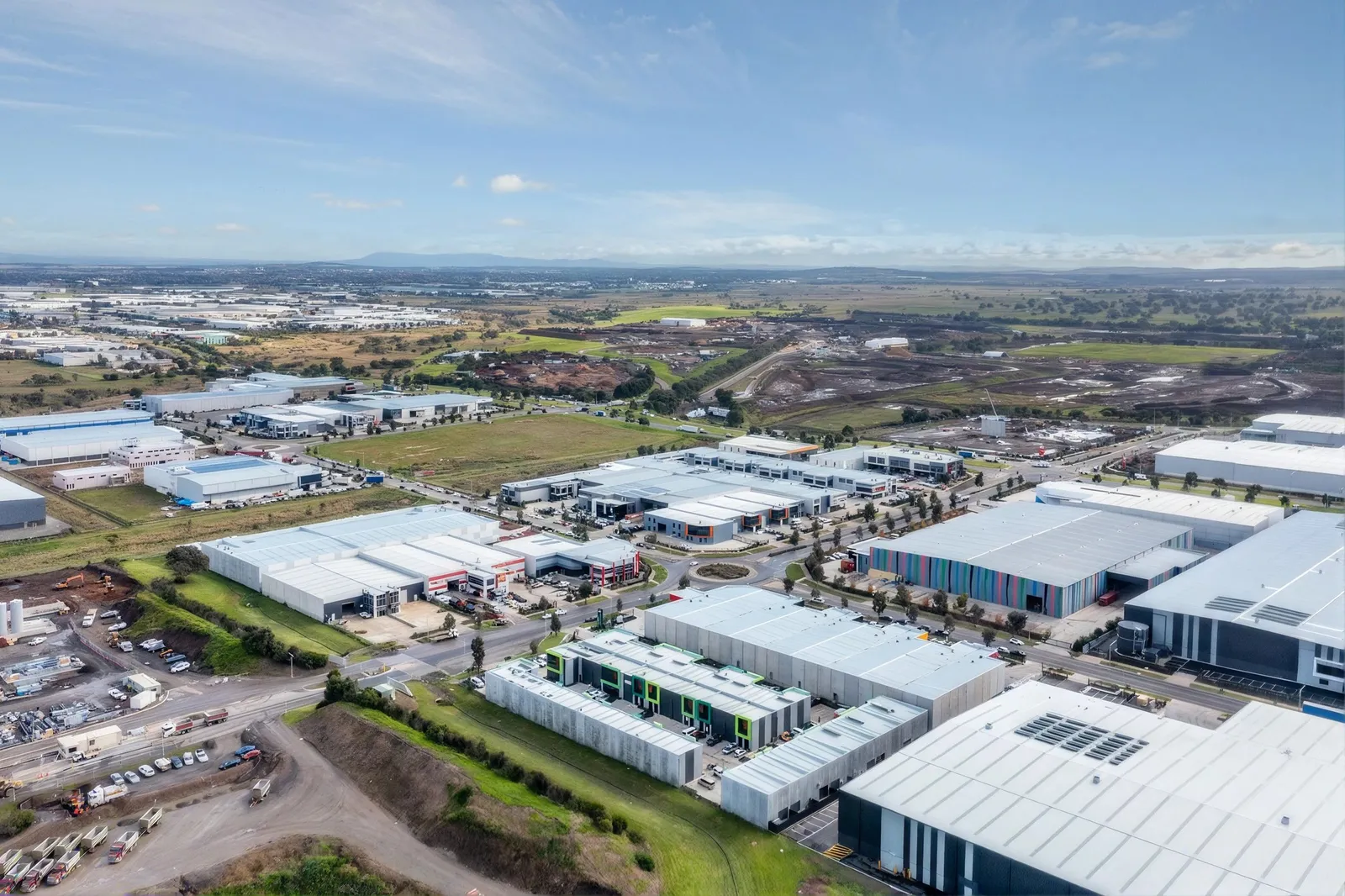 Aerial view of the Graystone Hub commercial precinct in Epping